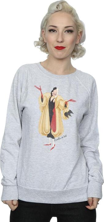 Actual product image 101 Dalmatians Womens/Ladies Classic Cruella De Vil Heather Sweatshirt (XS)