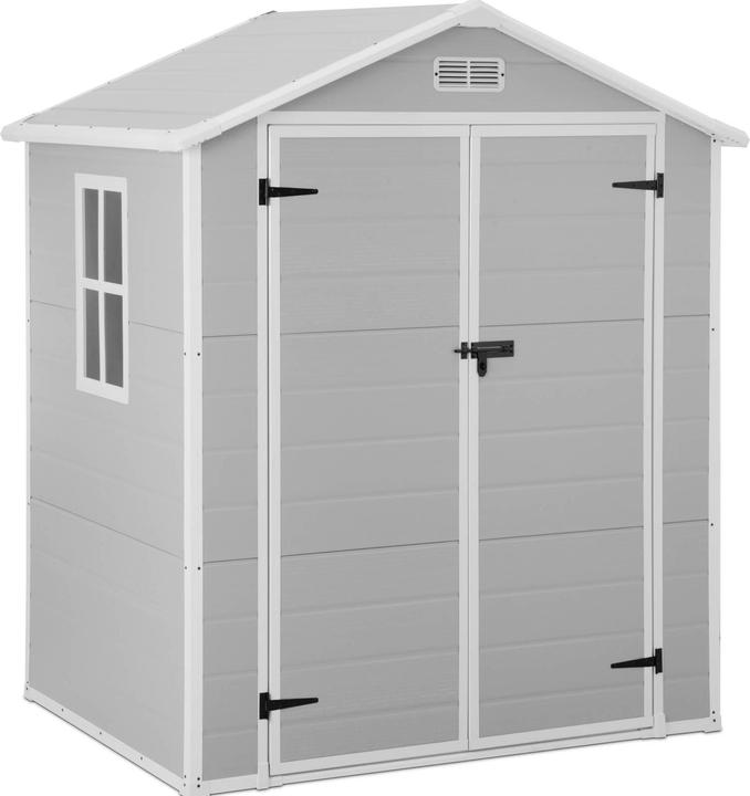 Produktbild Uniprodo Geräteschuppen Kunststoff Gartenschrank Gartenschuppen Lichtfenster grosse Tür