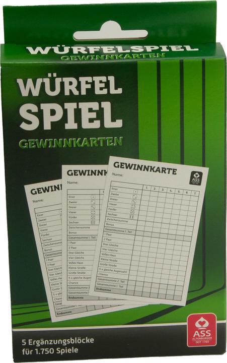 Produktbild ASS Altenburg Altenburg ASS 22517119 Wuerfelspiel Gewinnkarten-Bloecke (Deutsch)