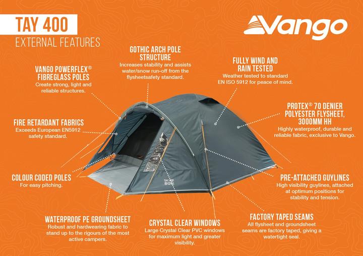 Immagine prodotto Vango Tay 400 (Tenda a cupola, 4.79 kg, 4 persone)