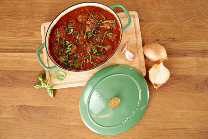 Produktbild Ballarini Bellamonte Cocotte 23 cm, oval, Grün (23 cm, Bräter + Schmortopf, Gusseisen)