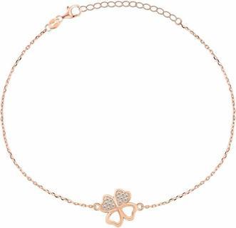Brilio Silver - Gold-plated bracelet Four-leaf clover with zircons BRC69R