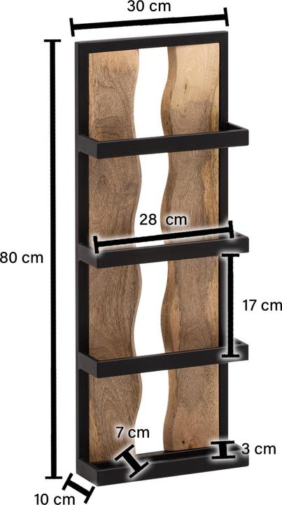 Immagine prodotto FineBuy Scaffale a muro FB95877 Legno massiccio di mango marrone