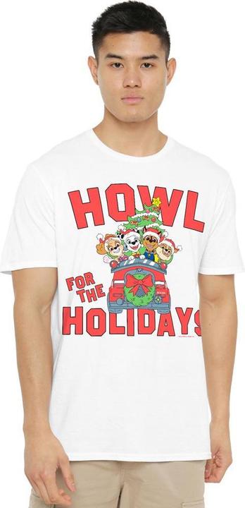 Actual product image Paw Patrol Mens Howl For The Christmas Holidays T-Shirt (XXL)