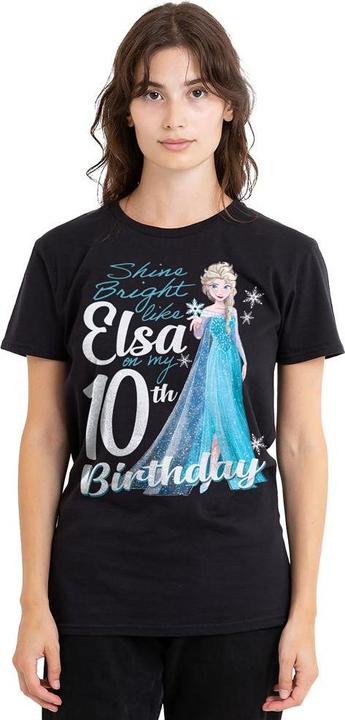 Immagine prodotto Disney Frozen Bright Like Elsa Maglietta 10° Compleanno Adulto Unisex (L)