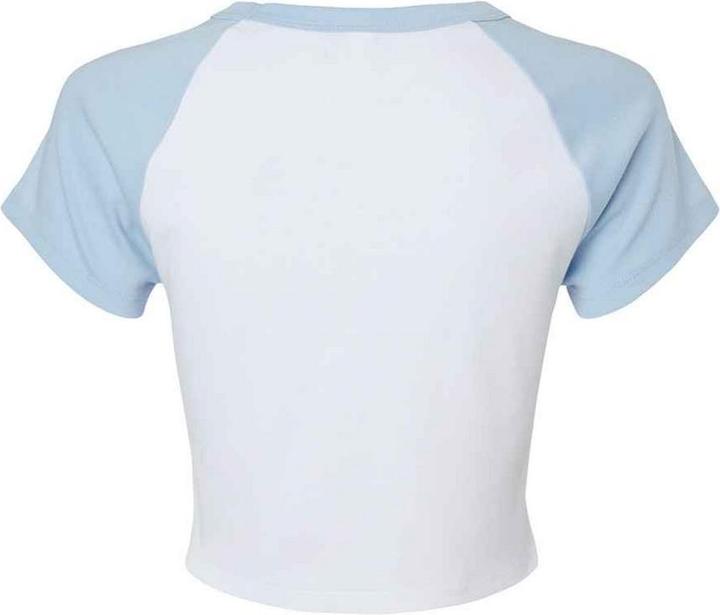 Actual product image Bella Canvas Womens/Ladies Micro-Rib Raglan Crop Top (S)