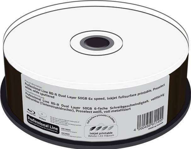 Actual product image MediaRange BD-R 50GB 6x IW(25) BluRay Cake, Capacity: 50GB (25 x)