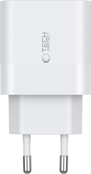 Actual product image Tech-Protect C20W 2x USB-C PD 20W network charger with USB-C / USB-C cable - white (20 W)