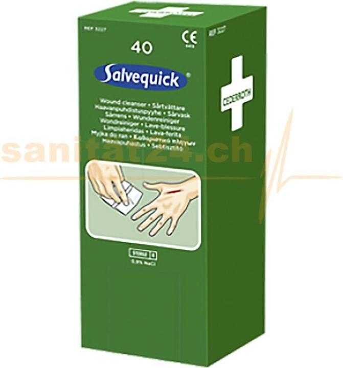 Actual product image Salvequick Wound cleanser sterile physiological saline solution (40 x)