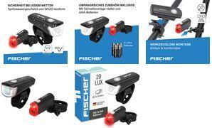 Actual product image Fischer Bicycle lighting set