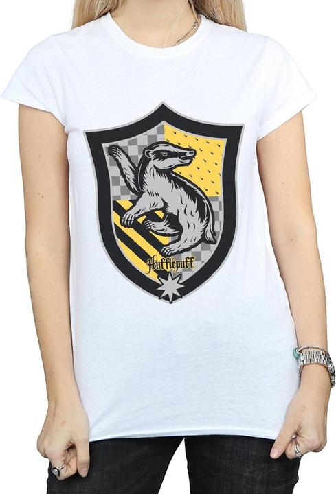Actual product image Womens/Ladies Hufflepuff Crest Flat Cotton T-Shirt (XXL)