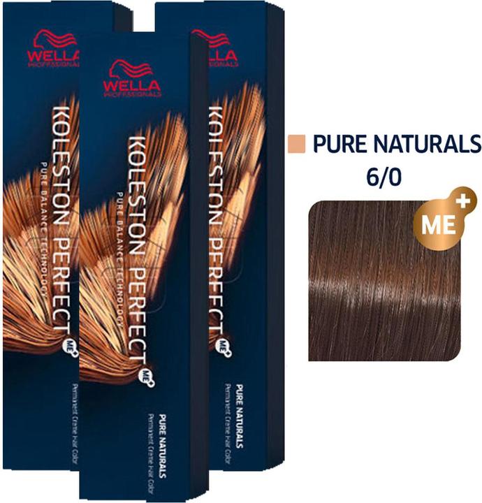 Produktbild Wella Koleston Perfect ME+ Pure Naturals 3er Set 6/0 Dunkelblond (0, 6)