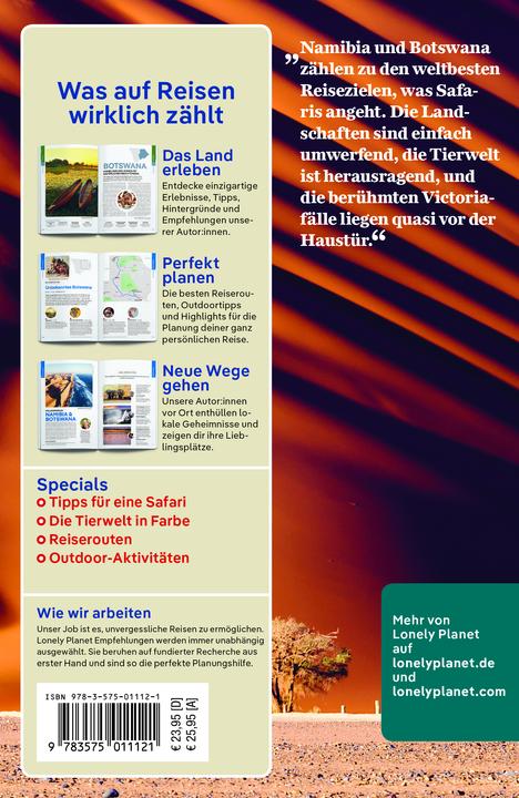Immagine prodotto Reiseführer Namibia & Botswana (Tedesco, Regno di Sarh, Narina Exelby, Mary Fitzpatrick, 2024)
