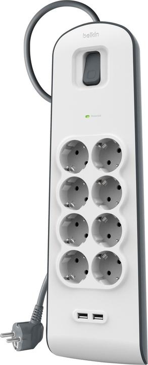 Actual product image Belkin Steckdosenleiste 8-fach 2 Meter Netzkabel BSV804vf2M-V2 (8 x, 2 m)