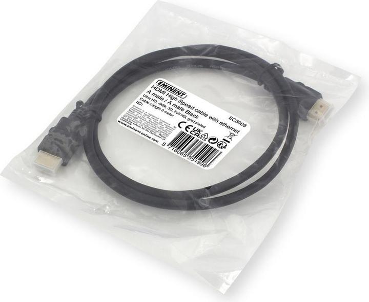 Produktbild Ewent Eminent HDMI mit Ethernetkabel (3 m, HDMI)