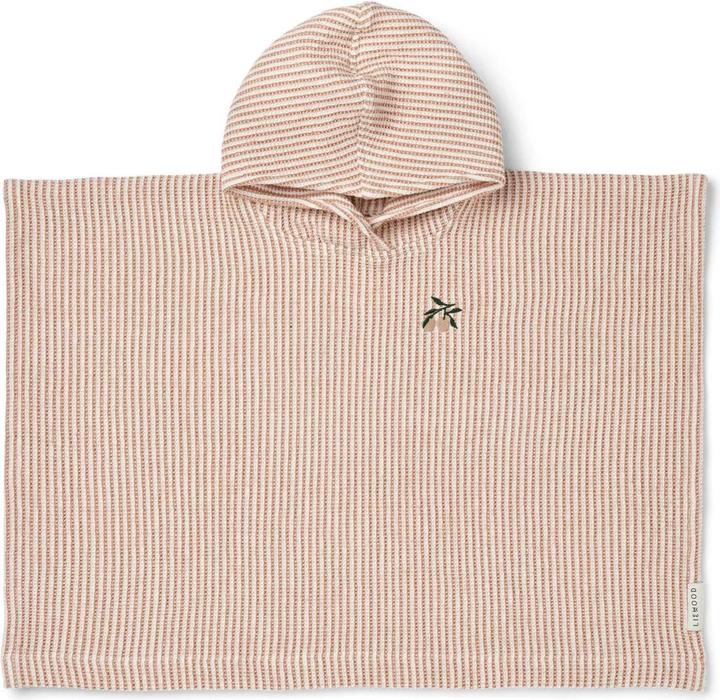 Actual product image Liewood Kinder Bade Poncho Paco gestreift Tuscany Rose