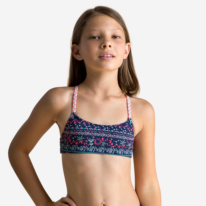 Produktbild Nabaiji Sportbikini Oberteil Mädchen - 100 lila blau (10, 11, 12)