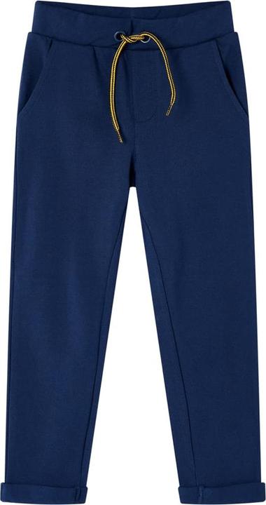 Actual product image VidaXL Children's trousers with drawstring navy blue 140,Material: 95 (140)