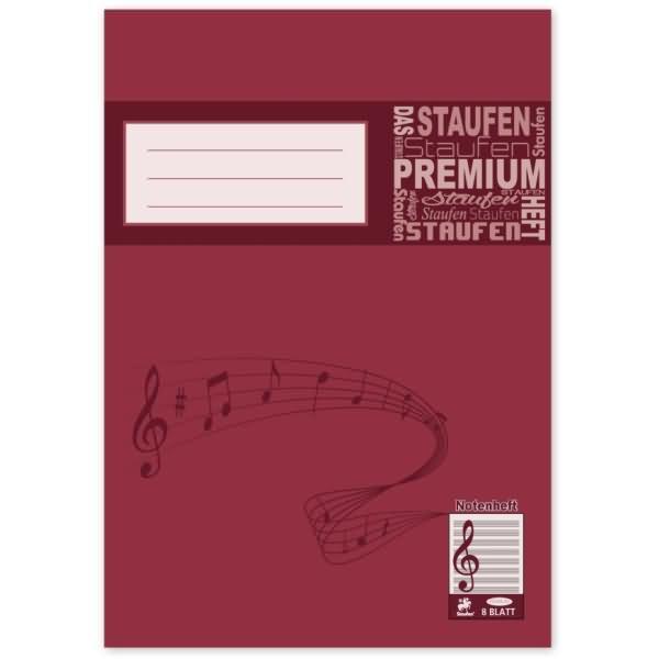 Actual product image Staufen Music notebook without guide lines Ruling N Music ruling DIN A4 without margin, 8 sheets (A4, Soft cover)