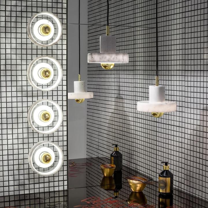 Tom Dixon Stone Pendelleuchte White/Gold (360 lm)