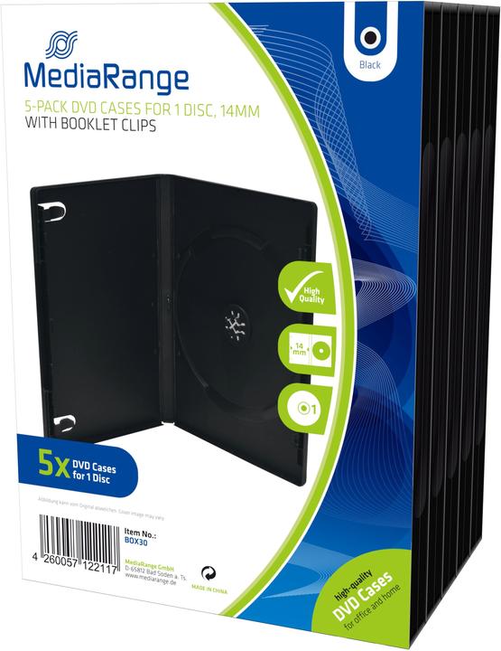 MediaRange DVD replacement sleeves, for 1 DVD media, 5 pieces
