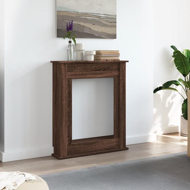 Actual product image VidaXL Fireplace surround Fireplace console Decorative fireplace mantelpiece Brown oak-look