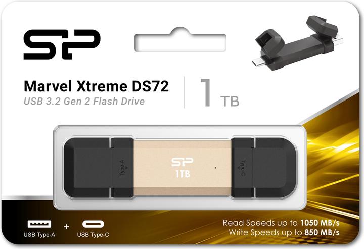 Produktbild Silicon Power 1TB USB Stick USB Typ A+C 1050/850MB's gold (1000 GB)