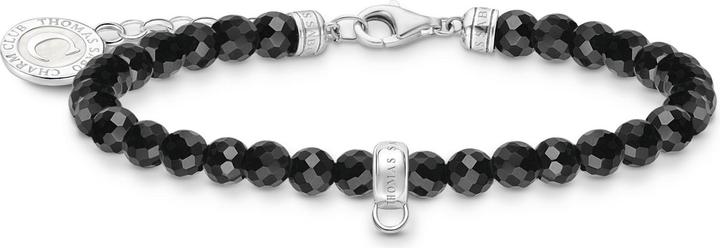 Produktbild Thomas Sabo Member Charm-Armband mit schwarzen Beads Silber (19 cm, Silber 925, Emaille)