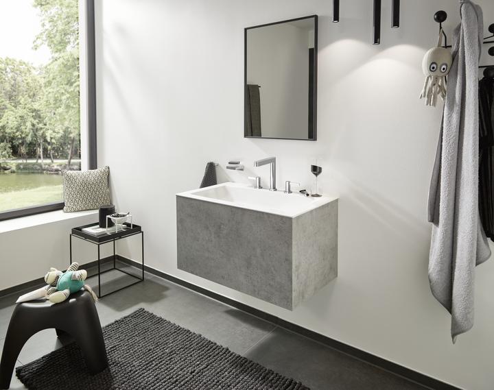 Produktbild hansgrohe HG 3-Loch-Waschtischarmatur FINORIS 160 m Push-Open Ablaufgarnitur 1 1/4Zoll chr