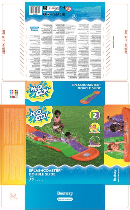 Image du produit Bestway H2OGO! Tapis de glisse 2 pistes SplashCoaster 4,88 m