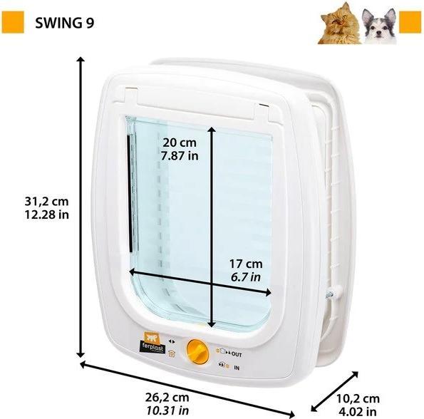 Image du produit Ferplast Swing 9 grey - Porte pour chien et chat - 26 2 x 10 2 x 31 2cm (Chatière manuelle)