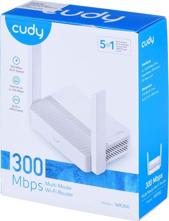 Produktbild Cudy Router WiFi WR300 N300 4xLAN 1xWAN