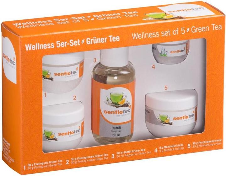 Sentiotec Set de bien-être pour sauna 5 pièces Thé vert