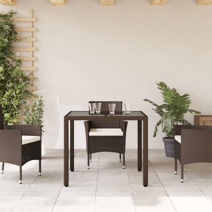 Immagine prodotto VidaXL Gartentisch mit Glasplatte (90 cm)