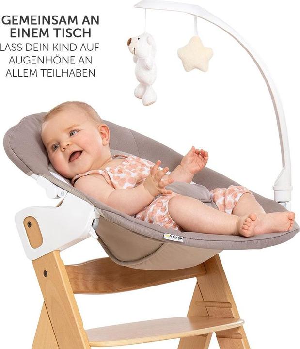 Produktbild Hauck Hochstühle Alpha Plus Natur Newborn Set Deluxe - 4-tlg. Hochstuhl (Hochstuhl)