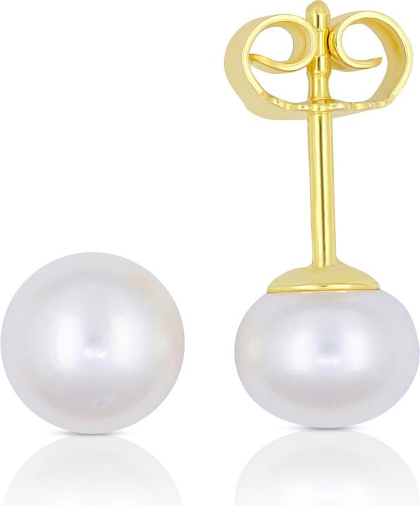 Produktbild Muau Stud earrings yellow gold 750 freshwater pearl 6.5-7mm (750/18K Gelbgold)