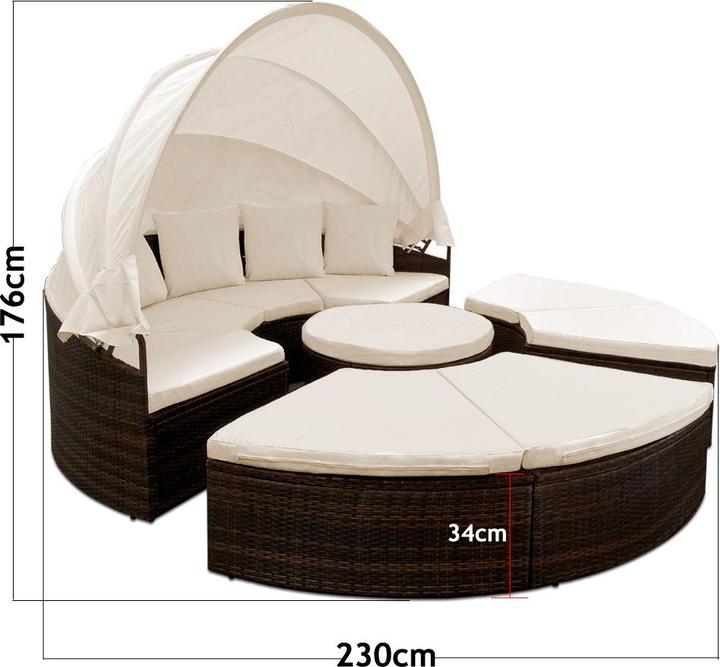 Produktbild Casaria Poly Rattan Sonneninsel (230 cm)