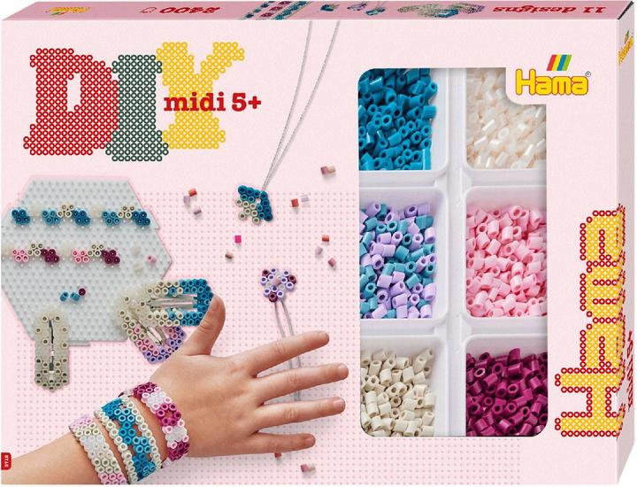 Actual product image Hama Beads 3712 Ironing beads creative jewellery, gift box, with approx. 2400 Midi beads, incl. hexagonal