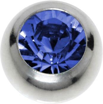 Bijouteria 1.2mm Piercing-Kugel (Kristall, Edelstahl)