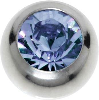 Bijouteria 1.2mm Piercing-Kugel (Kristall, Edelstahl)