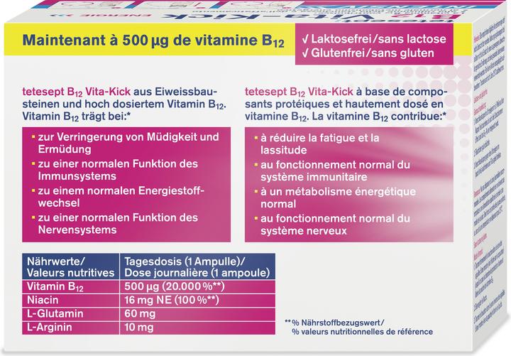 Nährwerte und Zutaten Tetesept B12 Vita-Kick (7 Stück, 150 g)