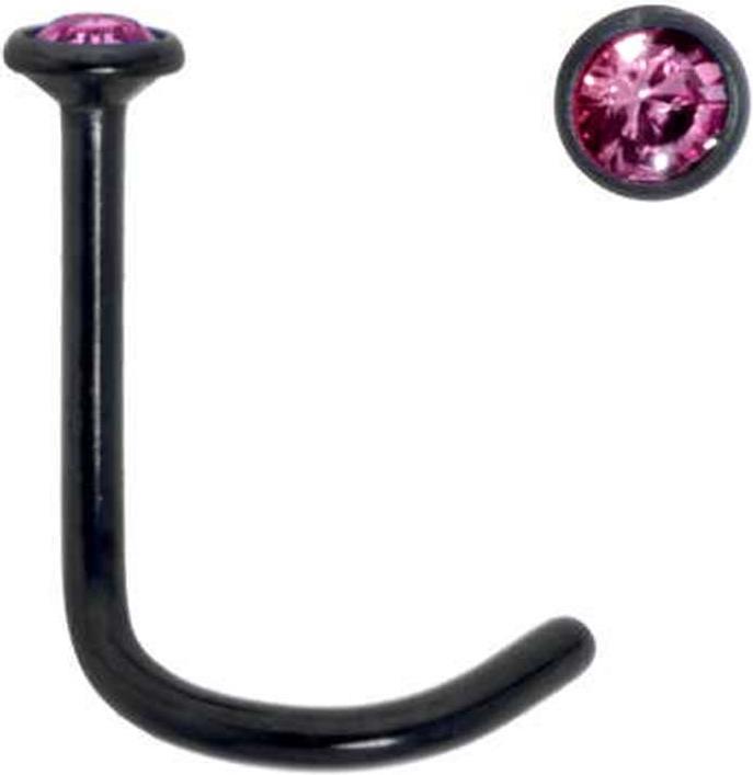 Bijouteria Nasenpiercing (Titan, Kristall, PVD Beschichtung)