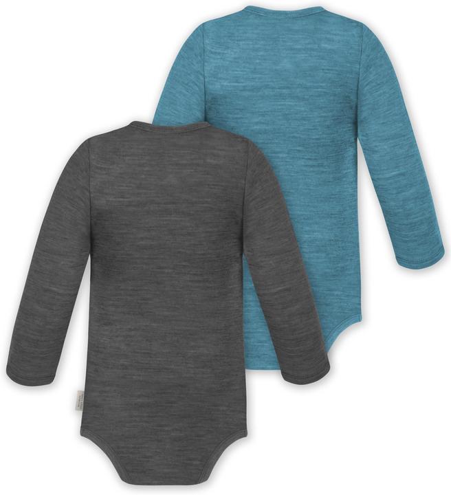 Actual product image Normani 2-pack baby merino bodysuit long sleeve "Auckland" - 9373 (74)