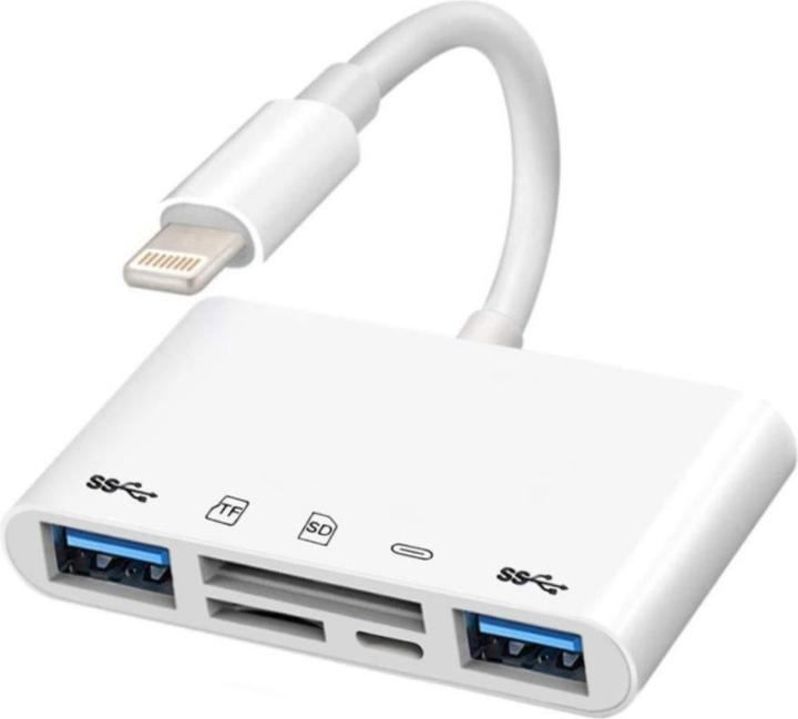Produktbild Apfelkiste Lightning auf SD/MicroSD Kartenleser & Ladeadapter für iPhone/iPad (Lightning, USB-A, MicroDot)