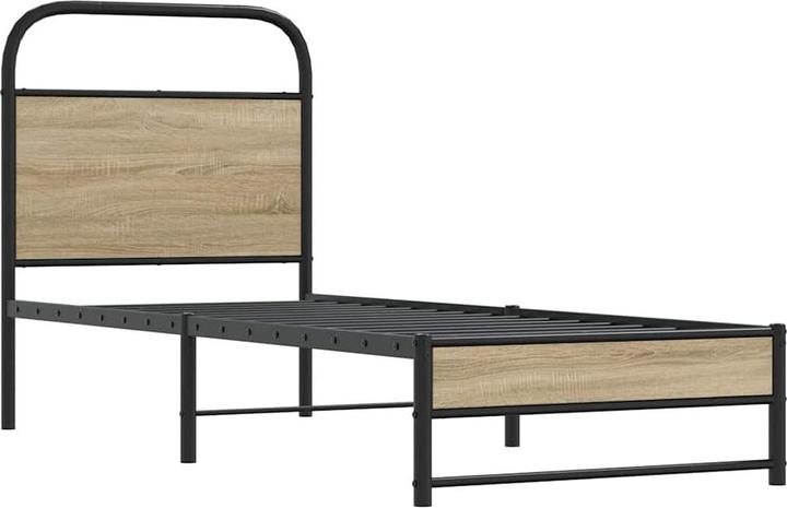 Actual product image VidaXL Bed frame without mattress 90x200 cm smoked oak wood-based material (90 x 200 cm)