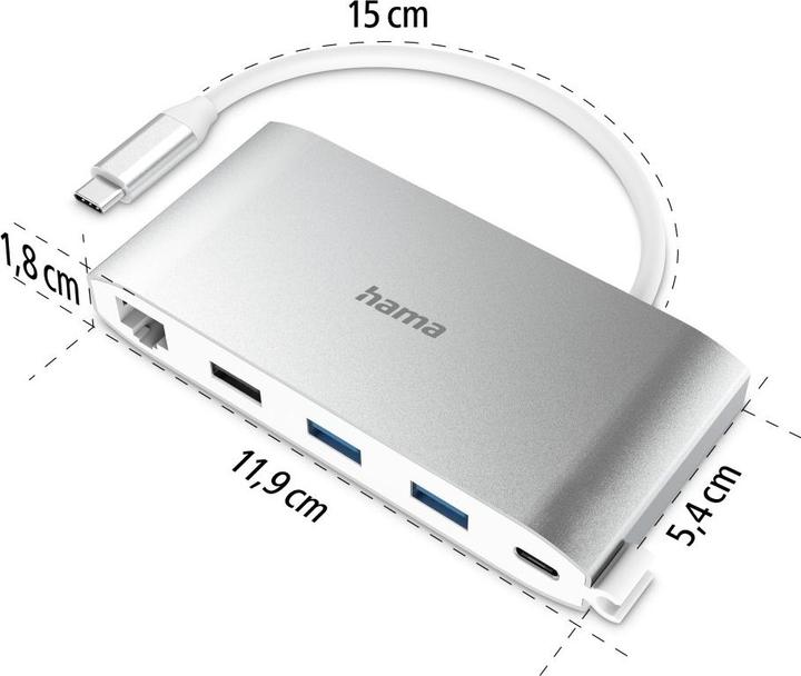 Actual product image Hama USB-C-Multiport Adapter (USB-C, 1 Ports)