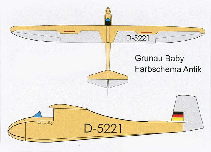 Produktbild Pichler Grunau Baby Antik 2500 mm ARF (Segelflugzeug)