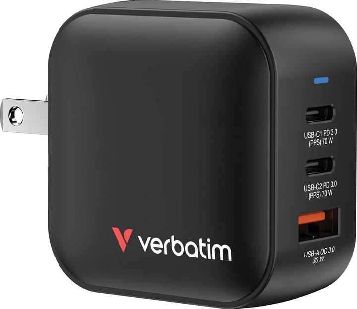Actual product image Verbatim GaN Charger 70W 3 Devises (70 W)