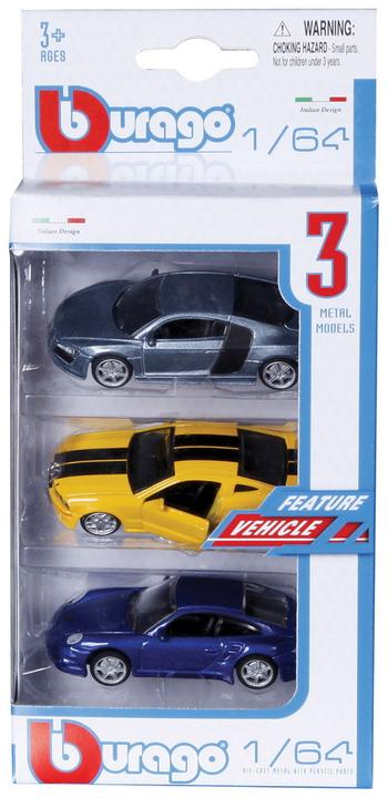 Actual product image Burago 3 PIECES VEHICLE ROAD 1/64EME