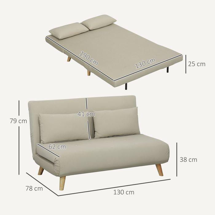 Actual product image Swisshandel24 Schlafsofa Sofa mit Schlaffunktion 130 X 78 cm Couch mit Lendenkissen, Beige